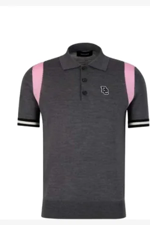 Dsquared2 Polo Shirts, male, , Size: M Logo Patch Wool Polo Shirt
