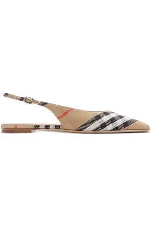 Burberry Ballerinas, female, , Size: 7 US Vintage Check Pattern Slingback Shoes