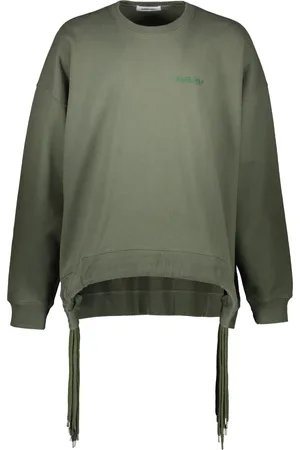 AMBUSH Sweatshirts, male, , Size: S Embroidered Cotton Sweatshirt with Asymmetric Hem