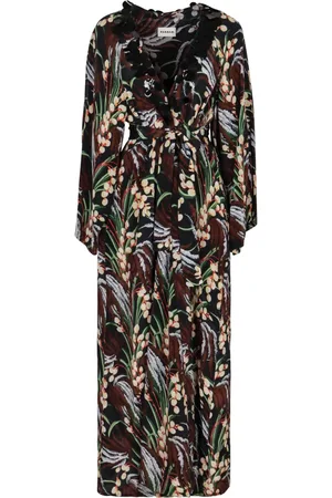 P.A.R.O.S.H. Maxi Dresses, female, , Size: S Floral Print Crepe Dress with Sequins