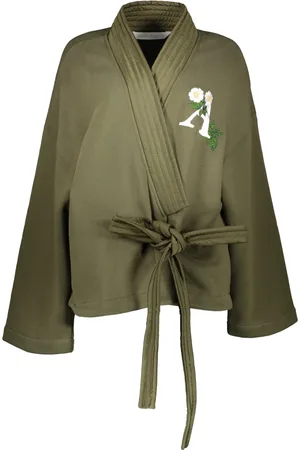 Palm Angels Kimonos, female, , Size: S Kimono with Contrasting Neckline and Print