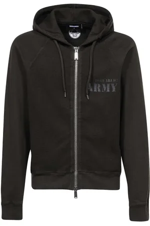 Dsquared2 Zip-throughs, male, , Size: M Cotton Full Zip Hoodie with Logo