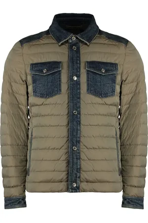 MOORER Down Jackets, male, , Size: XL Denim Down Jacket with Goose Down
