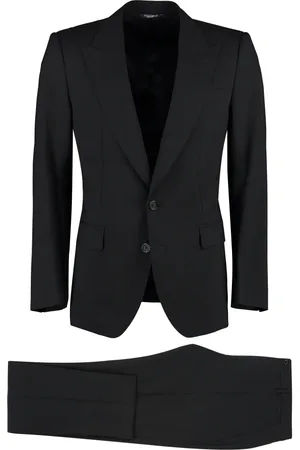 Dolce & Gabbana Single Breasted Suits, male, , Size: S Sicilia Wool Suit with Lapel Collar