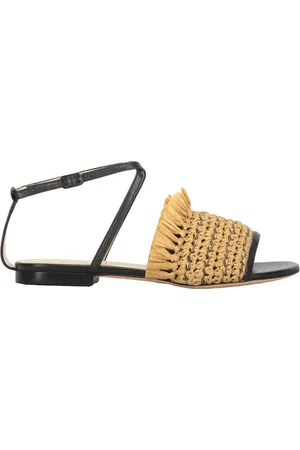 Fabiana Filippi Flat Sandals, female, , Size: 6 US Beaded Leather Sandals