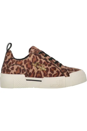 Moschino Sneakers, female, , Size: 7 US Animal Print Low-Top Sneakers