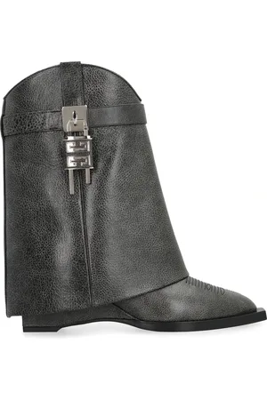 Givenchy Cowboy Boots, female, , Size: 10 US Cowboy Leather Ankle Boots with Padlock