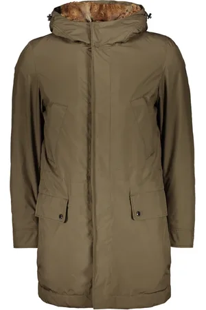 Paul & Shark Parkas, male, , Size: 6XL Hooded Parka with Rabbit Fur Lining