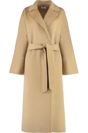 P.A.R.O.S.H. Belted Coats, female, , Size: L Wool Coat with Lapel Collar
