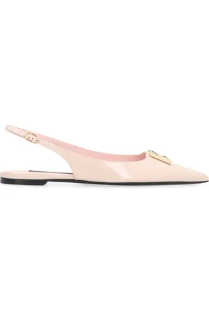 Dolce & Gabbana Flat Sandals, female, , Size: 6 US Shiny Leather Slingback Pumps