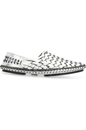 Saint Laurent Loafers, male, , Size: 8 US Leather Loafers with Intrecciato Detail