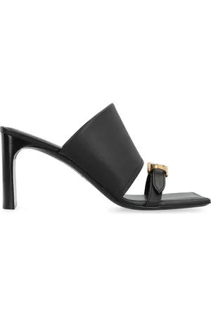 Balenciaga Heeled Mules, female, , Size: 9 US Leather sandals with adjustable front strap