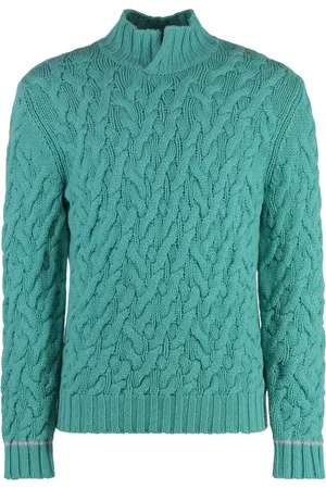 Malo Cashmere Knitwear, male, , Size: L Cashmere Cable-Knit Turtleneck Pullover
