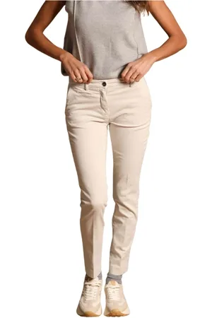 Masons Chinos, female, , Size: S Slim Chino Pants in Satin