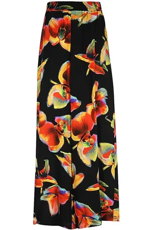 Alexander McQueen Maxi Skirts, female, , Size: 2XS Silk Elasticated Waistband Trousers