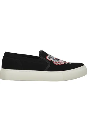 Kenzo Loafers, female, , Size: 5 US Embroidered Canvas Slip-On Sneakers