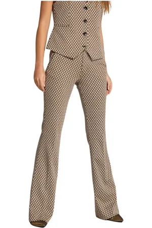 Masons Wide Trousers, female, , Size: 2XS Slim Fit Chino Pants with Houndstooth Pattern