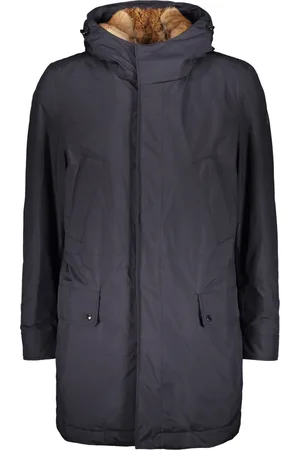 Paul & Shark Parkas, male, , Size: L Hooded Parka with Rabbit Fur Lining