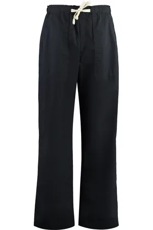 Palm Angels Straight Trousers, male, , Size: S Cotton Trousers with Two Back Pockets
