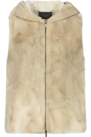 LORENA ANTONIAZZI Vests, female, , Size: L Hooded Faux Fur Waistcoat with Pockets