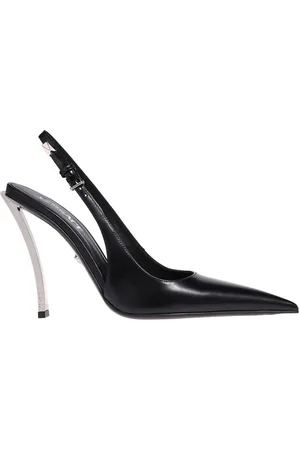 VERSACE Pumps, female, , Size: 7 1/2 US Metallic Heel Slingback Pumps