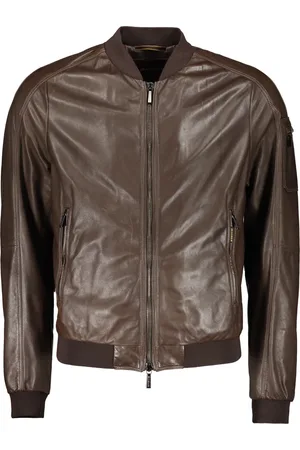 MOORER Leather Jackets, male, , Size: 3XL Classic Leather Bomber Jacket