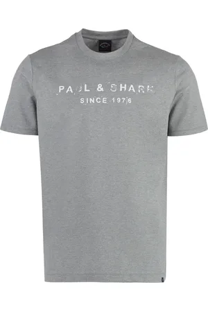 Paul & Shark T-Shirts, male, , Size: L Cotton Logo Tee Ribbed Neckline
