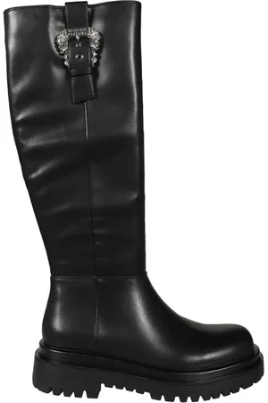 VERSACE High Boots, female, , Size: 5 US Side Zip Knee Boots