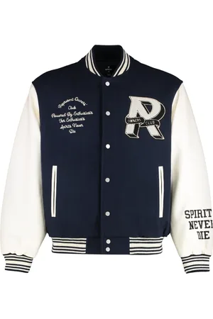 Represent Bomber Jackets, male, , Size: S Wool Bomber Jacket with Faux Leather