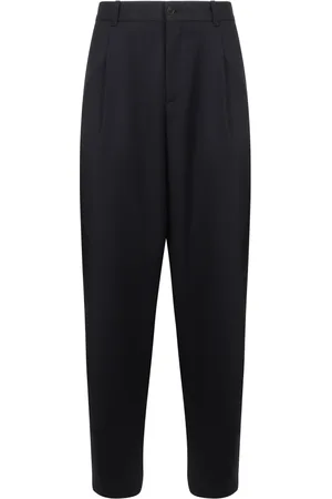 Giorgio Armani Slim-fit Trousers, male, , Size: L Virgin Wool Trousers with Pockets
