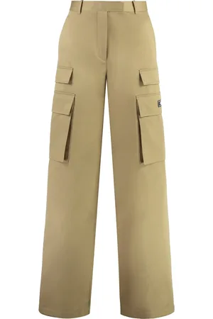 VERSACE Straight Trousers, female, , Size: 3XS Cargo Trousers with Eight Pockets
