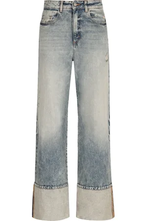 Icon Denim Straight Jeans, female, , Size: W25 Distressed Wide-Leg Jeans