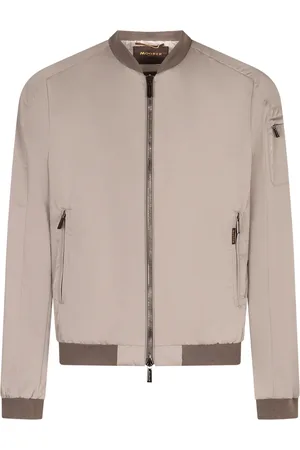 MOORER Bomber Jackets, male, , Size: M Technical Fabric Bomber Jacket with Ribbed Edges