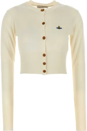 Vivienne Westwood Cardigans, female, , Size: M Ivory Wool Cardigan