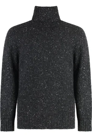 Malo Cashmere Knitwear, male, , Size: L Heather Effect Cashmere Turtleneck Sweater