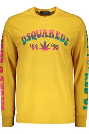 Dsquared2 Long Sleeve Tops, male, , Size: 2XL Cotton T-shirt with Front Logo Print