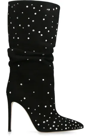 PARIS TEXAS Heeled Boots, female, , Size: 7 US Rhinestone Stiletto Knee High Boots