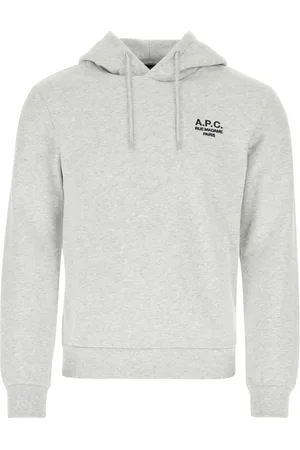 A.P.C. Hoodies, male, , Size: XL Melange Grey Cotton Sweatshirt