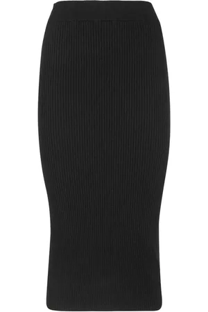 VERSACE Midi Skirts, female, , Size: XL Ribbed Knit Pencil Skirt