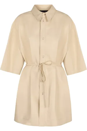 Fabiana Filippi Shirts, female, , Size: S Lamb Leather Shirt with Coordinated Belt