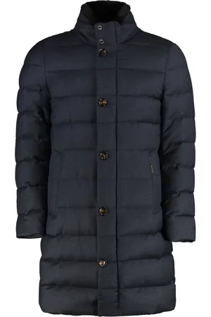 MOORER Down Coats, male, , Size: M Long Down Jacket with Stand-Up Collar