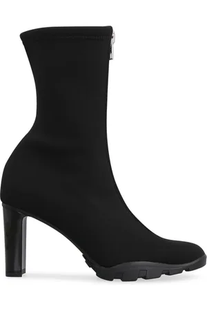 Alexander McQueen Heeled Boots, female, , Size: 10 US Zip Closure Rubber Ankle Boots