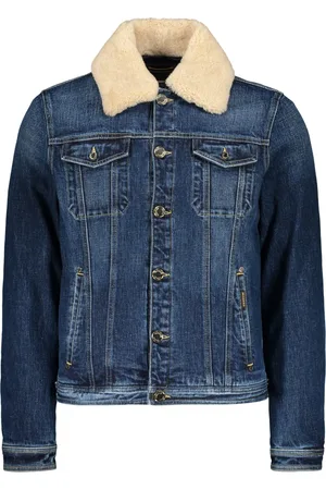MOORER Denim Jackets, male, , Size: 3XL Padded Jacket with Sheepskin Trim