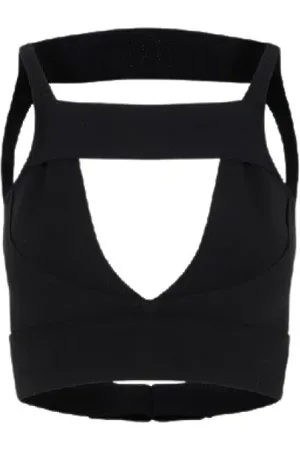 Rick Owens Sleeveless Tops, female, , Size: M Cut-Out Detailed Cropped Knitted Top