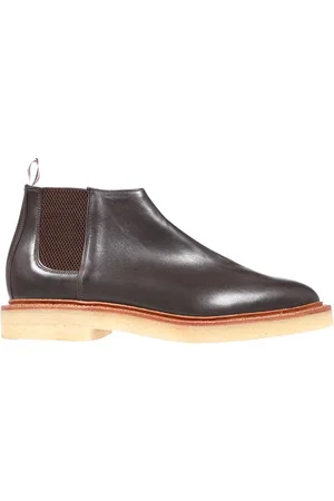 Thom Browne Chelsea Boots, male, , Size: 8 US Tricolor Leather Ankle Boots
