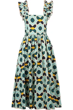 La DoubleJ Midi Dresses, female, , Size: XL Cotton Dress with Ruffled Straps