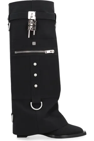 Givenchy High Boots, female, , Size: 7 US Padlock Knee Boots with Zippered Pocket