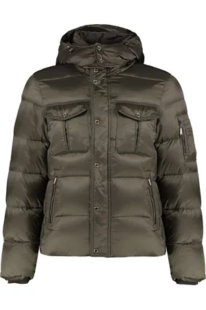 MOORER Down Jackets, male, , Size: XL Hooded Down Jacket with Ribbed Cuffs