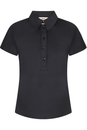 HERNO Polo Shirts, female, , Size: L Cotton Polo Shirt with Side Slits
