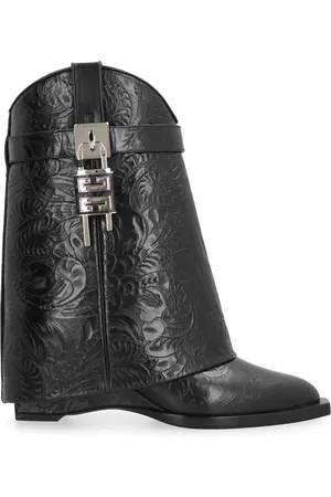 Givenchy Cowboy Boots, female, , Size: 8 US Cowboy Leather Ankle Boots with Padlock